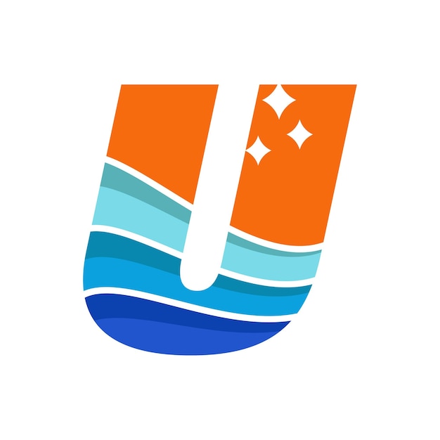 Wave alfabet u-logo