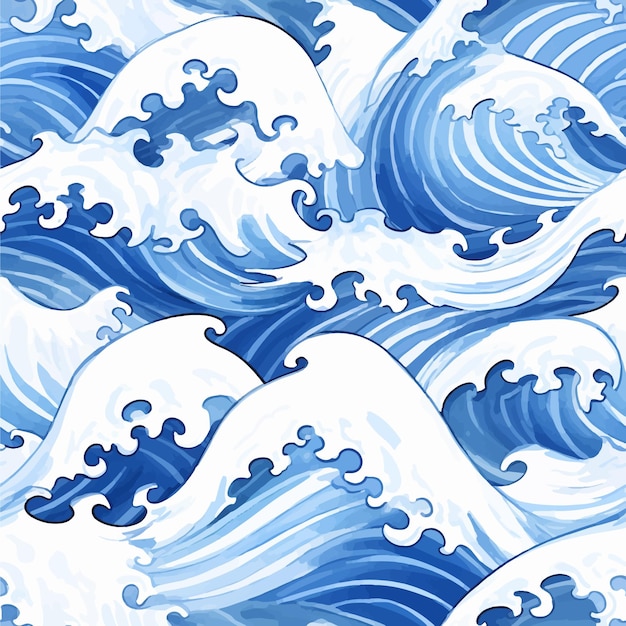 Wave aquarel naadloze patroon vector