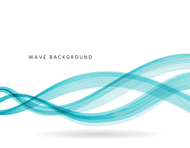 波の背景。抽象的な波状のバナー。青い曲線のチラシ。液体の勾配で覆います。図