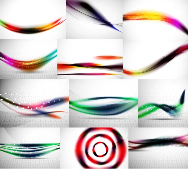 Wave backgrounds set abstract vector