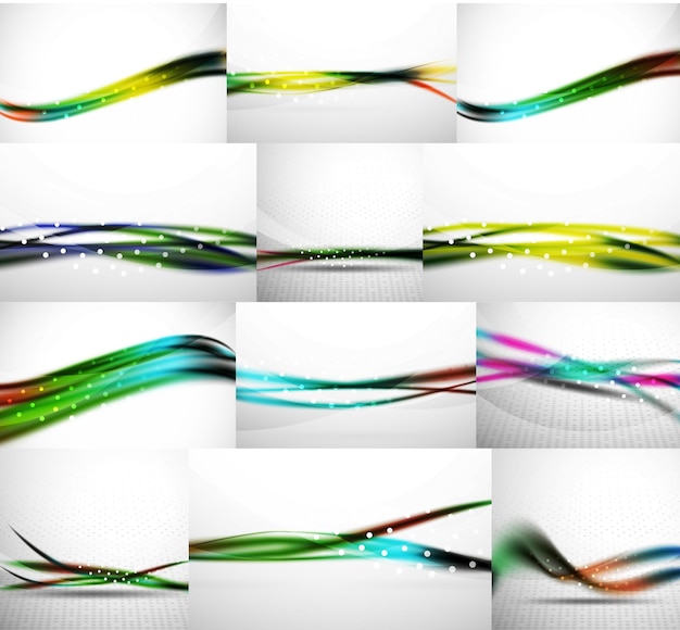 Vettore gli sfondi delle onde impostano il vettore astratto