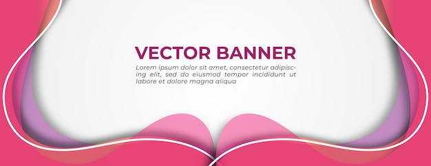 Wave Banner with Abstract Shapes Template Design