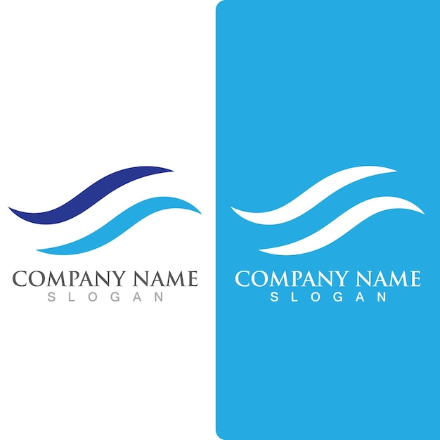 Wave beach logo ocean vector template