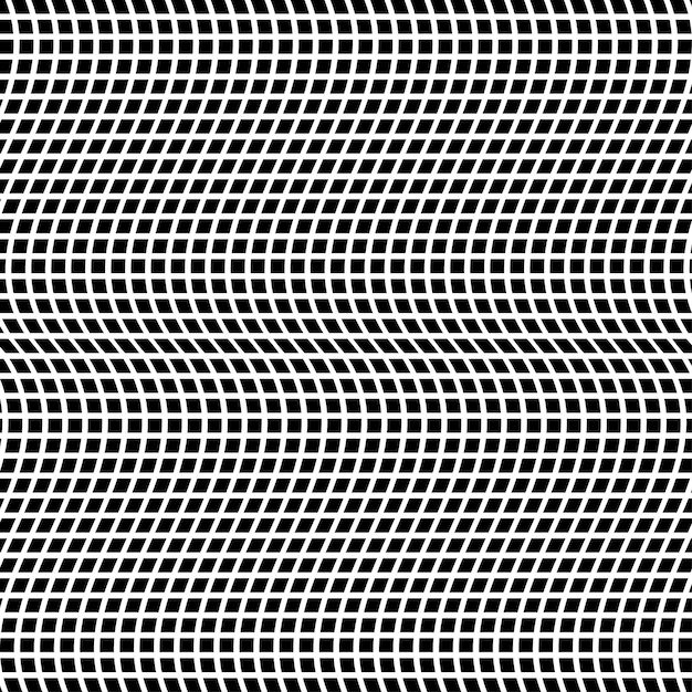 波の黒と白の弧の形の線の格子パターン。抽象的な幾何学的な背景デザイン