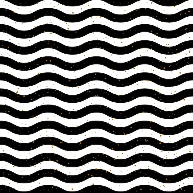 Wave black and white seamless pattern vector