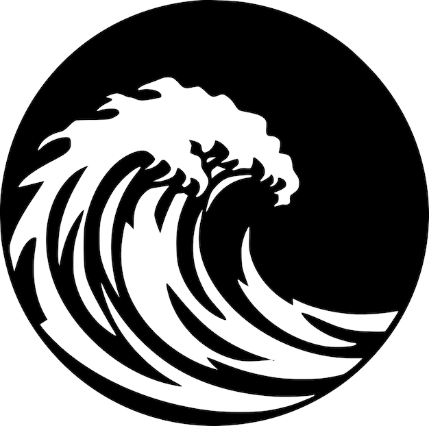 Wave Black and White Vector illustration