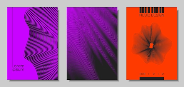 Wave Cover Design Templates Set