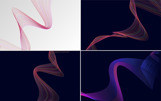 Wave curve abstract vector backgrounds for a sleek and modern look