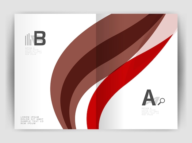 Wave design business brochure or annual report cover Abstract background