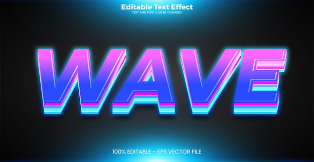 Vector wave editable text effect in modern trend style