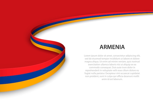 Wave flag of Armenia with copyspace background