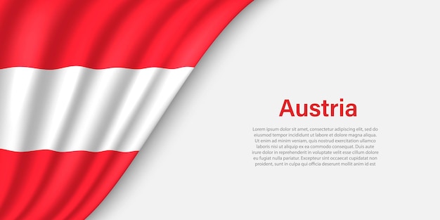 Wave flag of Austria on white background