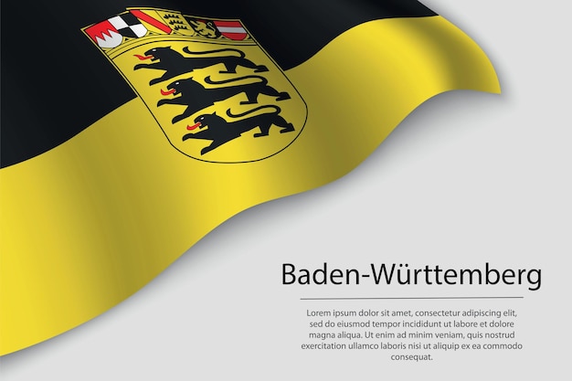 Волновой флаг Баден-Вюртемберга - это флаг Германии или векторный шаблон ленты