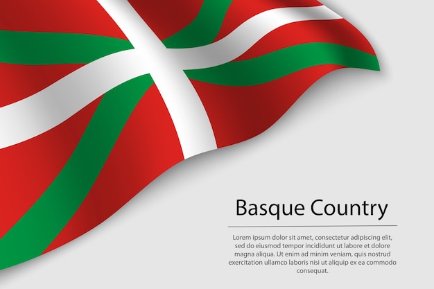 Wave flag of Basque Country is a region of Spain Banner or ribbon vector template