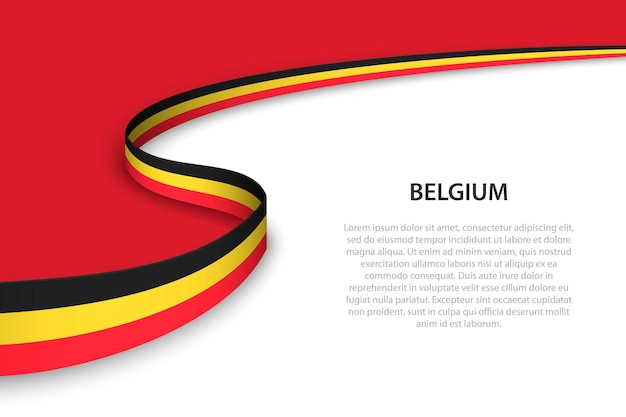 Wave flag of Belgium with copyspace background