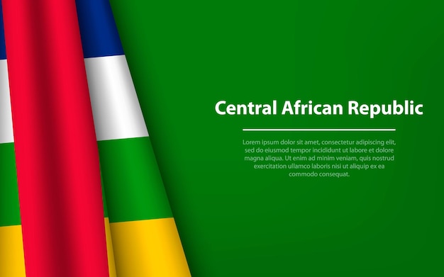 Wave flag of Central African Republic with copyspace background