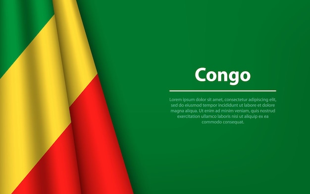 Wave flag of congo with copyspace background