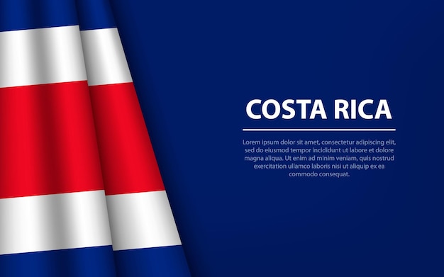 Wave flag of Costa Rica with copyspace background