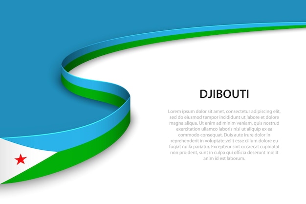 Wave flag of Djibouti with copyspace background