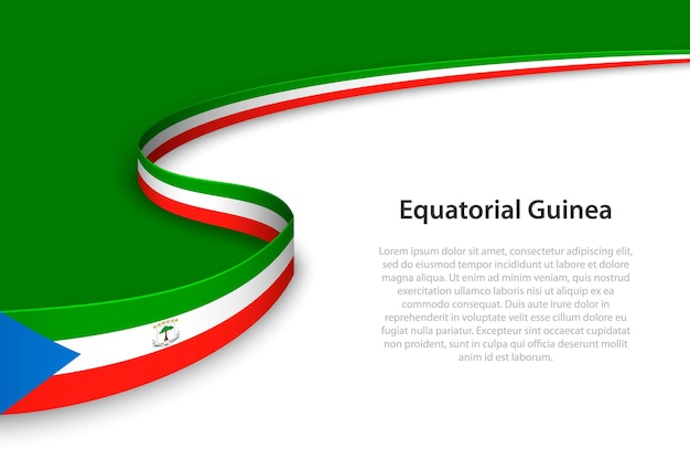 Wave flag of Equatorial Guinea with copyspace background