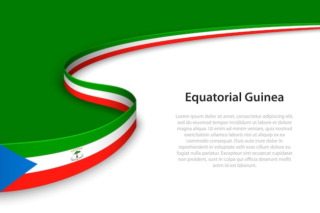 Wave flag of equatorial guinea with copyspace background