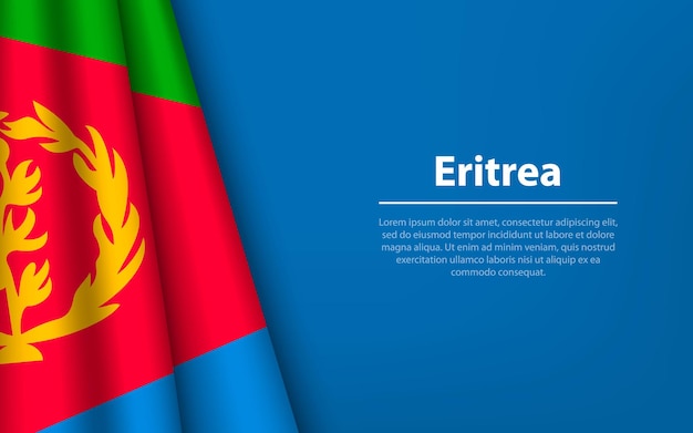 Wave flag of Eritrea with copyspace background