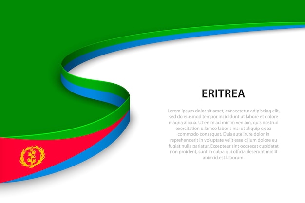 Onda bandiera dell'eritrea con sfondo copyspace