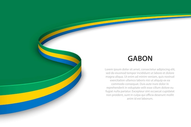 Wave flag of Gabon with copyspace background