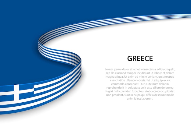 Wave flag of greece with copyspace background