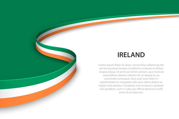 Onda bandiera dell'irlanda con sfondo copyspace