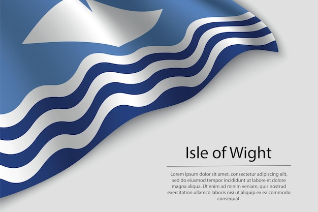 Wave flag of isle of wight is a county of england banner or ribbon vector template