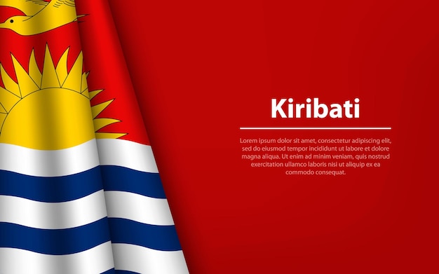 Wave flag of Kiribati with copyspace background