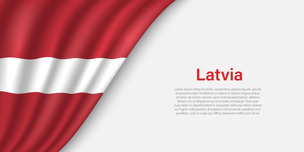 Wave flag of Latvia on white background