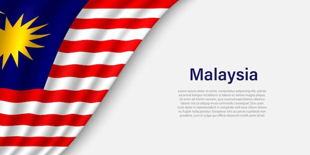 Wave flag of Malaysia on white background