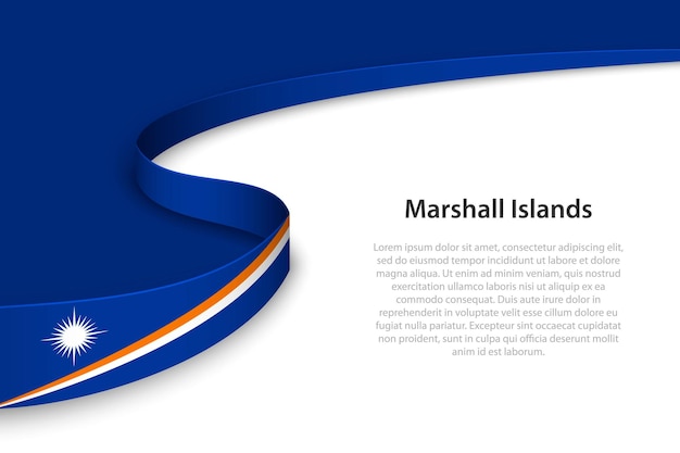 Onda bandiera delle isole marshall con sfondo copyspace