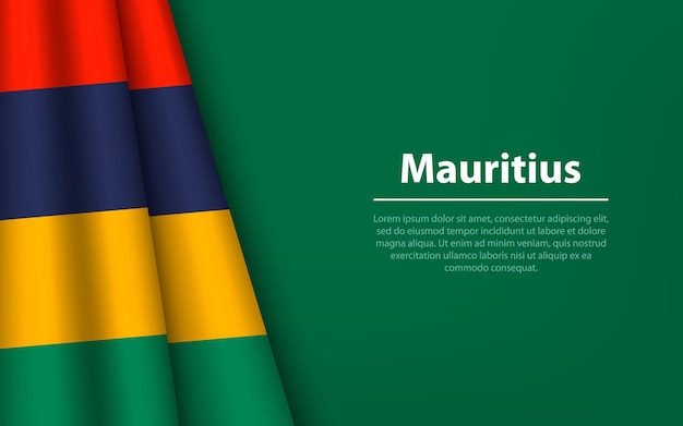 Wave flag of Mauritius with copyspace background