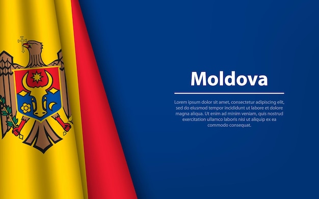 Wave flag of Moldova with copyspace background