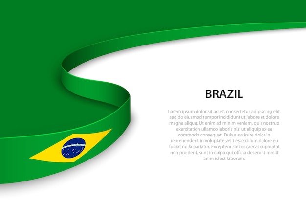 Copyspace の背景を持つブラジルの旗を振る