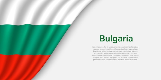 白い背景の上のブルガリアの波の旗