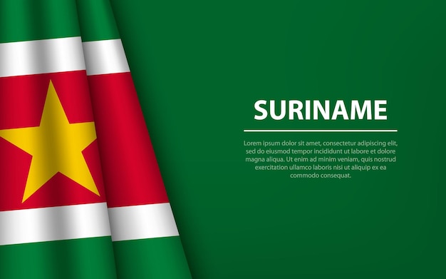 Волновой флаг суринама с фоном copyspace