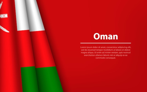 Wave flag of oman with copyspace background