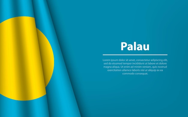 Wave flag of palau with copyspace background