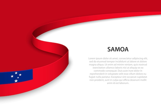 Wave flag of Samoa with copyspace background