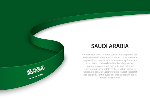 Wave flag of Saudi Arabia with copyspace background