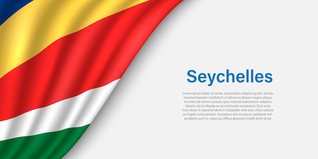 Wave flag of Seychelles on white background