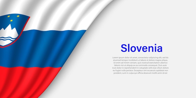 Wave flag of Slovenia on white background