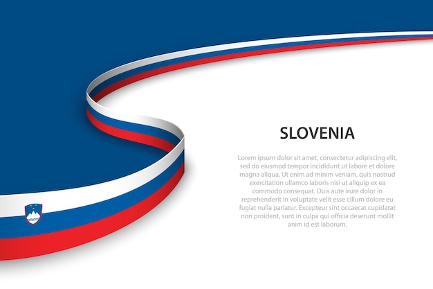 Onda bandiera della slovenia con sfondo copyspace