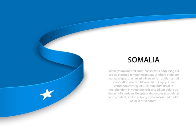 Vector wave flag of somalia with copyspace background