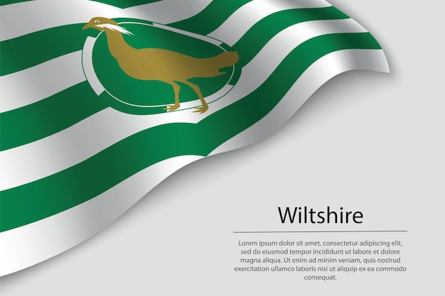 Wave flag of Wiltshire is a county of England Banner or ribbon vector template