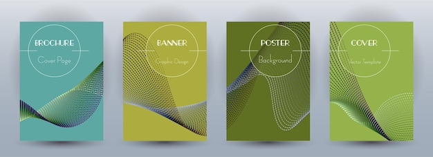 Wave flow dynamische banners minimale vector set Cover met curve lijnen textuur abstracte golfvorm beweging